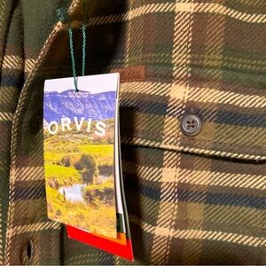 *NEW W/ Tags* Orvis Heavy Weight Cotton Flannel Hand Warmer Pockets Pine Green